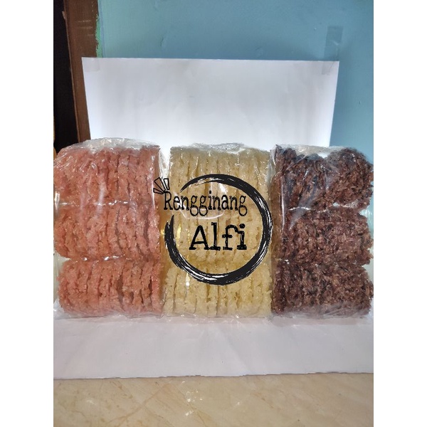 

Rengginang ketan mentah isi 30 pcs : bawang, terasi, ketan hitam, Mix