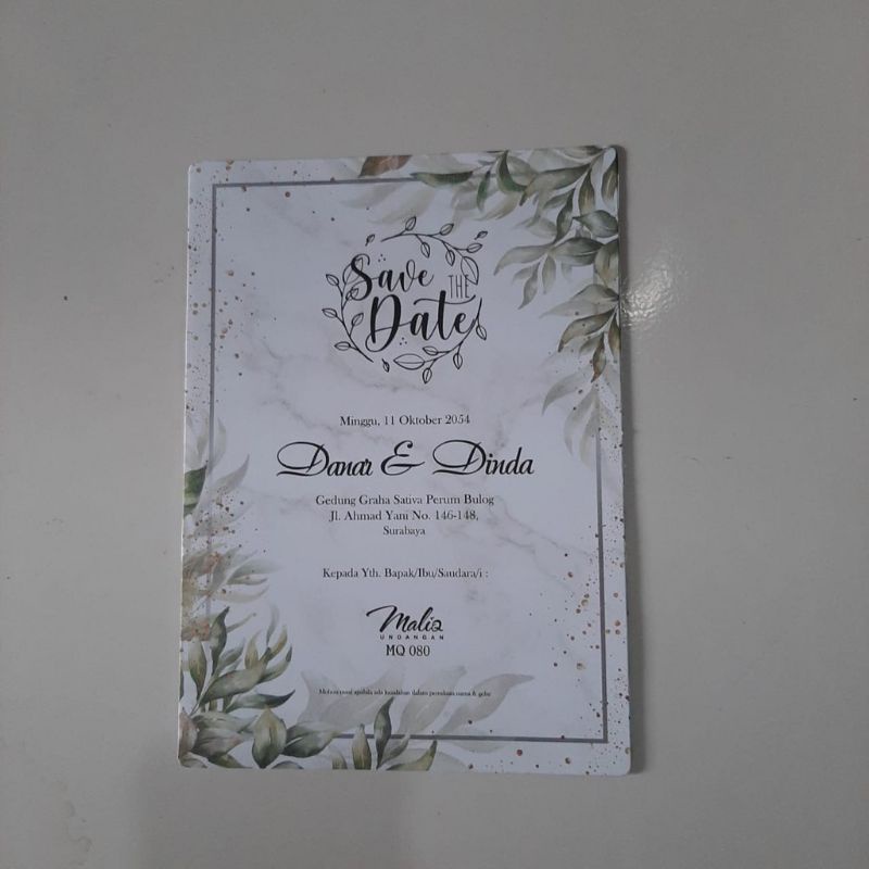 undangan pernikahan murah Maliq 80