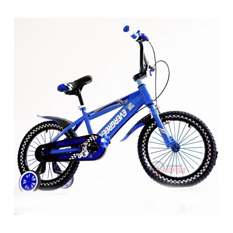 Sepeda mini BMX 16 anak Evergreen Logan inch murah Termurah SNI Garansi Frame 5 tahun kredit cicilan-Biru