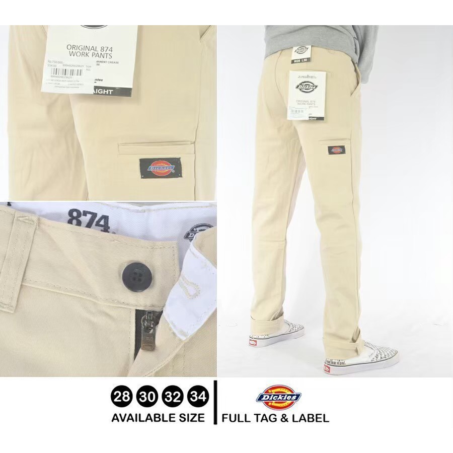 CELANA CHINO PANJANG DICKIES POCKET 873 ANKLE &amp; LONG PANTS - CELANA CHINO HITAM ABU HIJAU KREAM MOCA