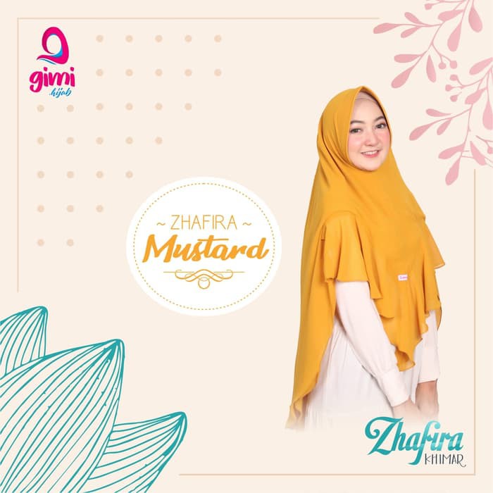 Khimar Jilbab Zhafira Syari Hijab Mustard Produk Asli Original Murah Muslim TBEB3978