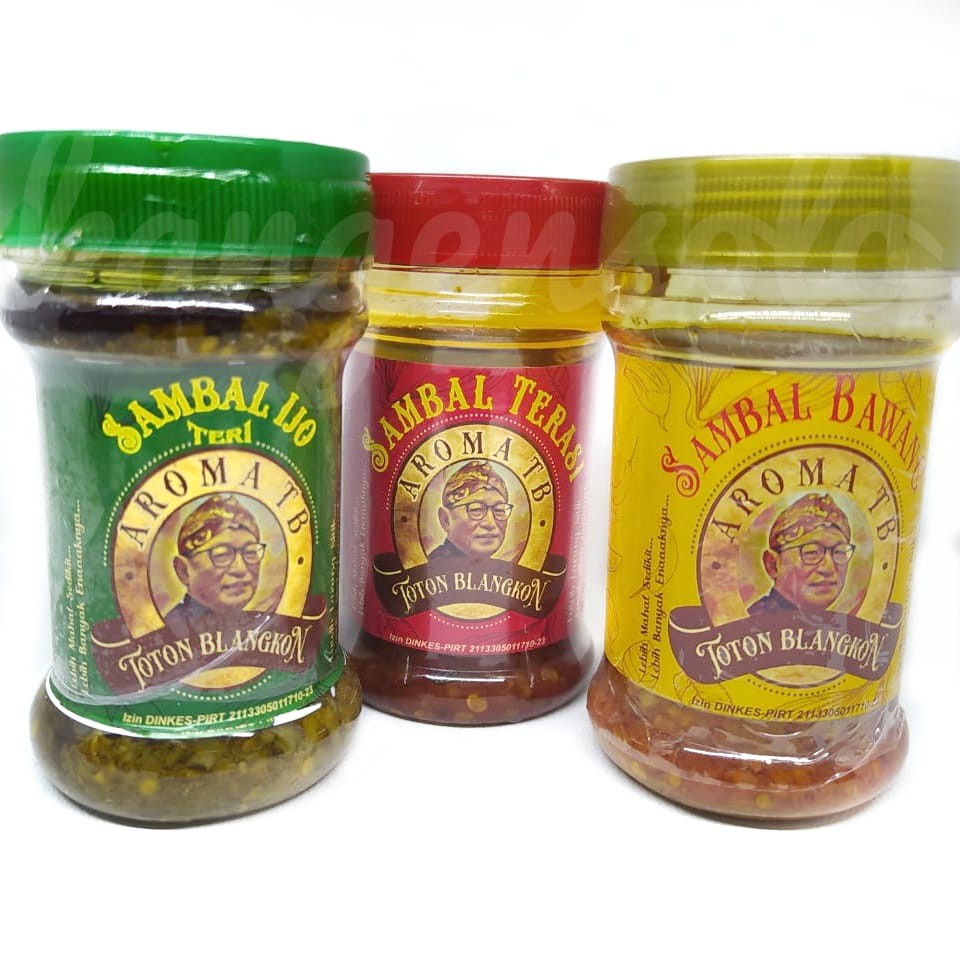 

Sambal TOTON BLANGKON 120gram Sambel aneka rasa BAWANG TERASI SAMBAL IJO Pedas Nagih