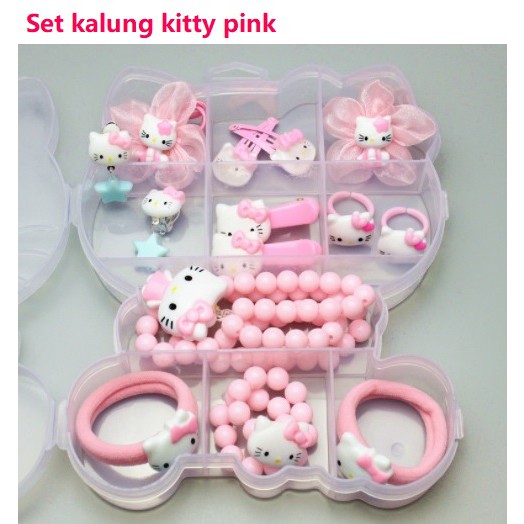 Set jepit / set kalung anak import dengan kotak