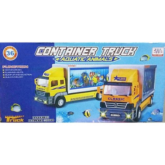 mainan truck aquarium unik dan bagus ikan nya bisa berjalan
