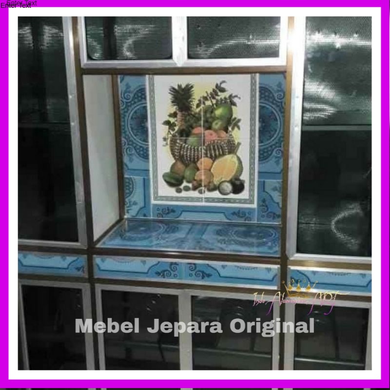 Lemari Dapur Kaca Pintu 8 Bahan Alumunium