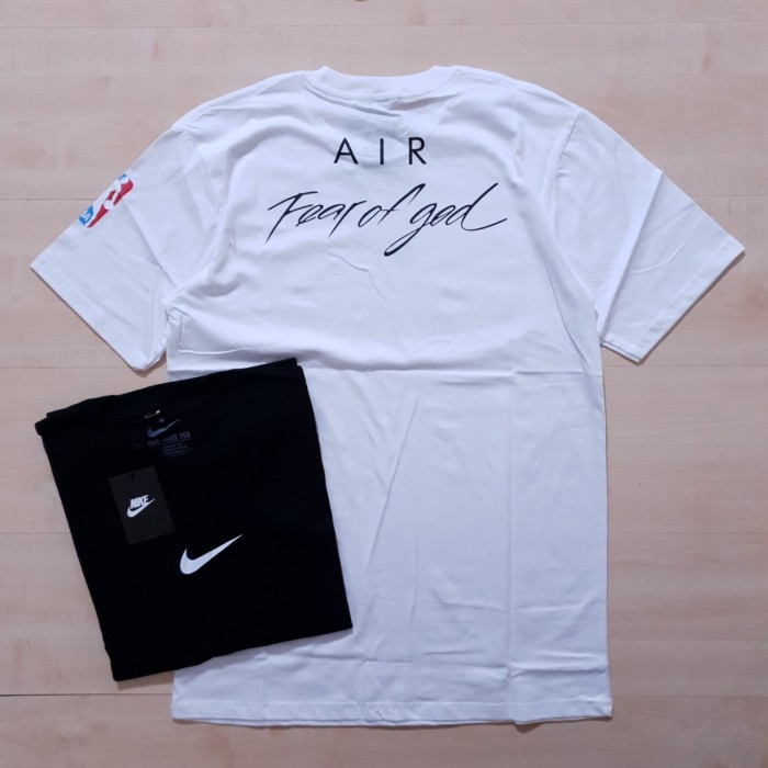 KAOS T SHIRT NIKE X AIR FEAR OF GOD TEE BLACK AND WHITE - Putih, M