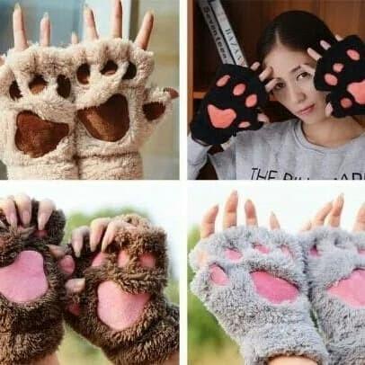 Pureshope Sarung Tangan Winter Jari Kucing Lucu Murah Hangat