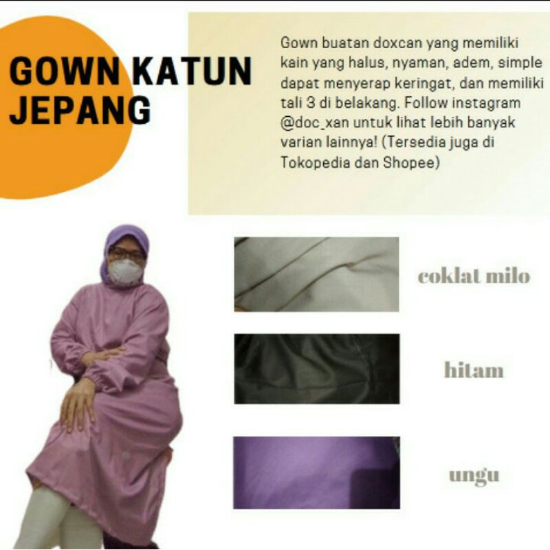 GOWN KATUN JEPANG KERAH TINGGI