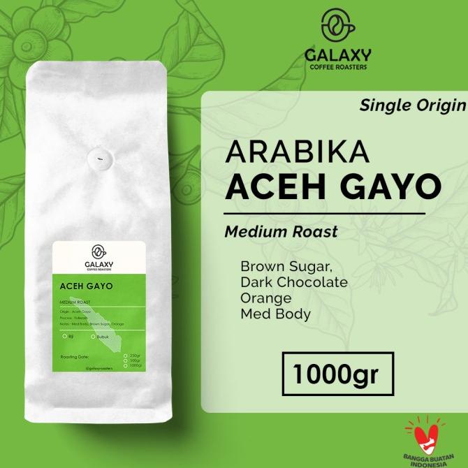 

Kopi Arabika Aceh Gayo Sumatra Arabica Coffee Bean 1000gr (biji/bubuk)