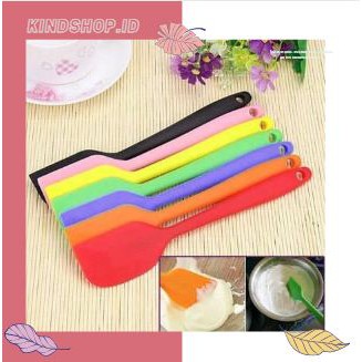 KINDSTORE❤ | SPATULA SILICONE - ANTI PANAS DAN ANTI LENGKET - SPATULA ALAT MASAK SILICONE LENTUR