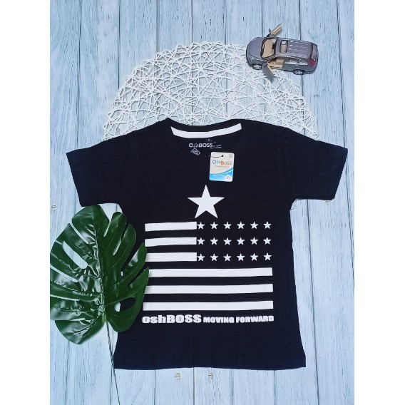 COD FREEONGKIR KAOS ANAK DISTRO MOTIF BENDERA BINTANG HITAM 1-7 TAHUN-1
