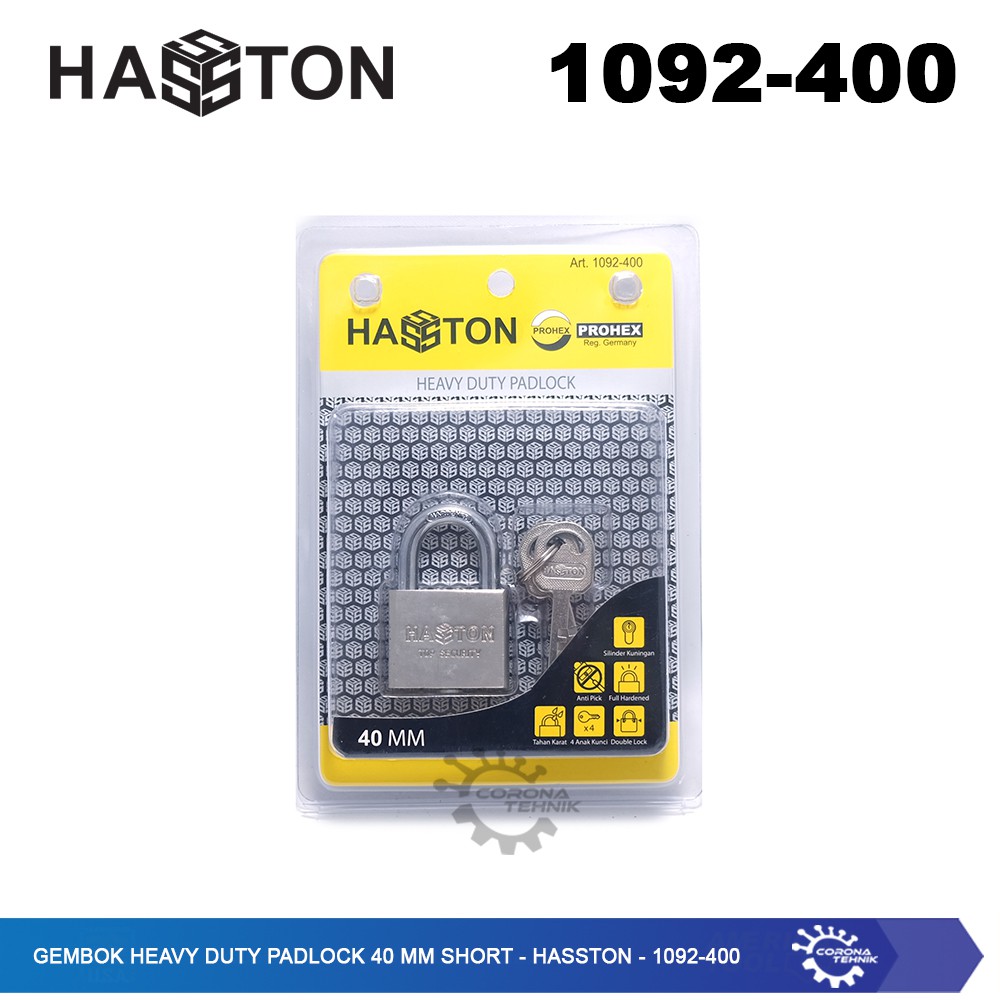 Hasston - 1092-400 - Gembok Heavy Duty Padlock 40 mm Short