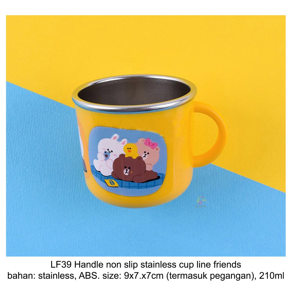 ORI KOREA HANDLE NON SLIP STAINLESS CUP LINE FRIENDS - LF39
