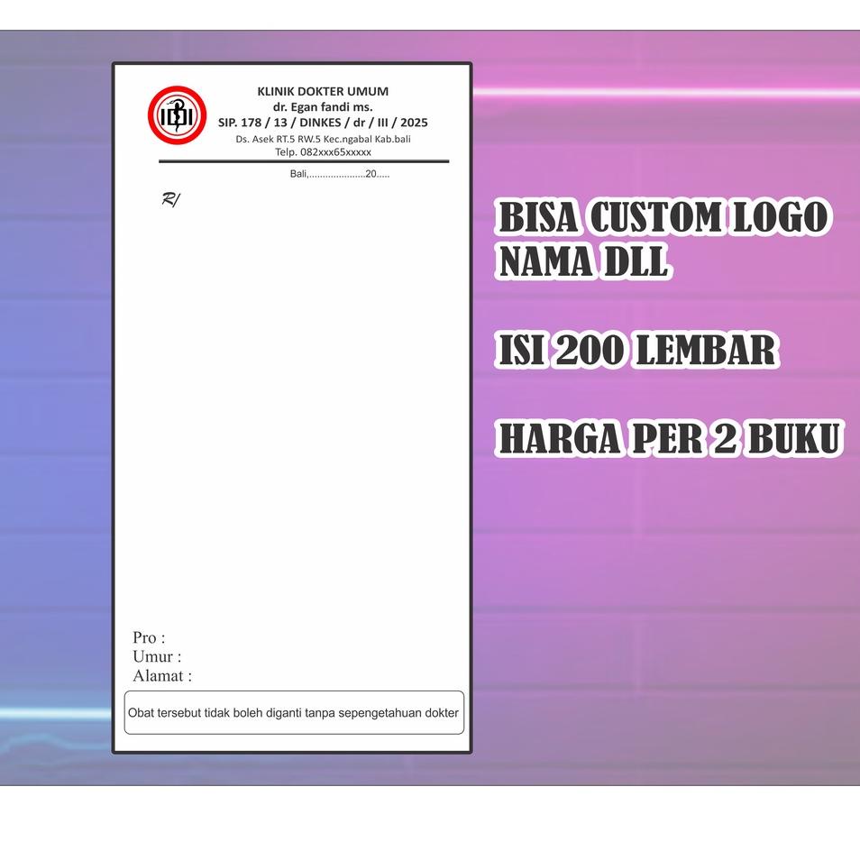 

ポ BLANGKO NOTA RESEP - RESEP ISI 200 LEMBAR/ 2 BUKU ㅷ