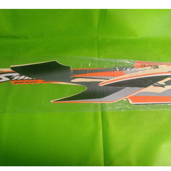 STRIPING STIKER LIST BODY SUZUKI SMASH SR 2005 WARNA ORANGE
