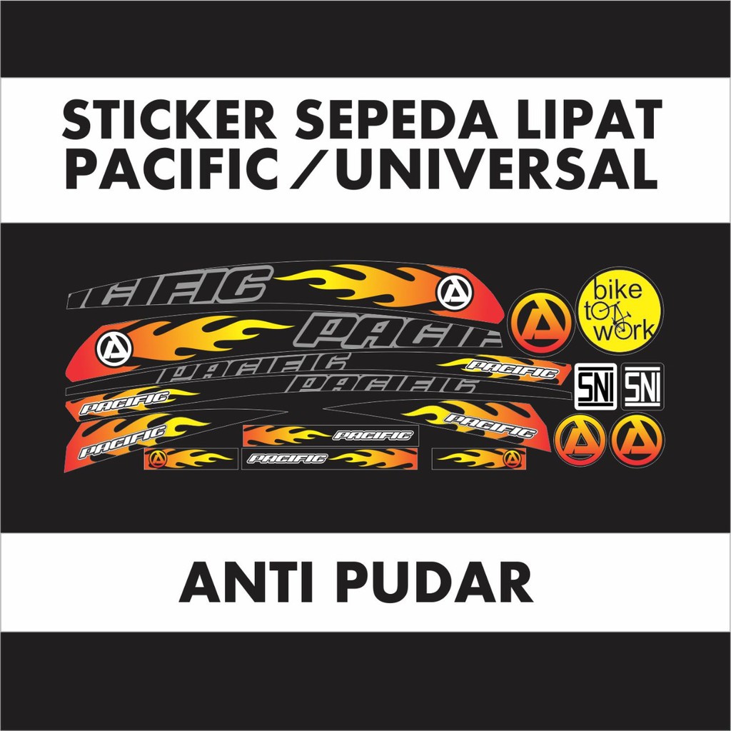 STICKER SEPEDA PACIFIC API HITAM