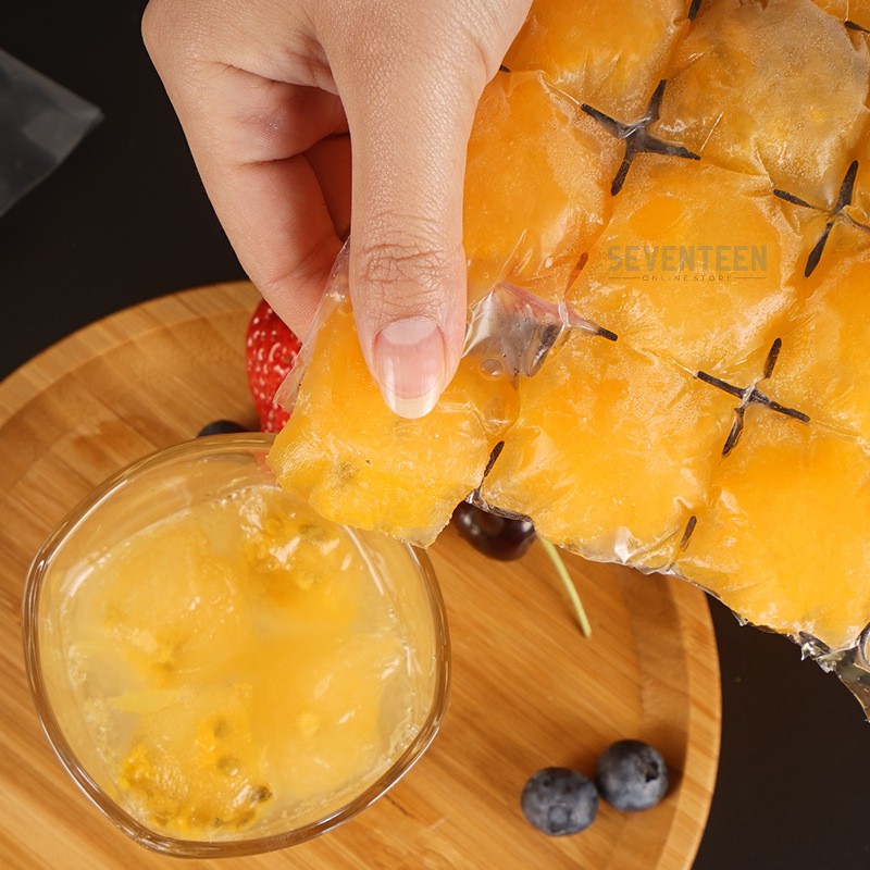 PLASTIK CETAKAN ES BATU 10PCS KANTONG PEMBUAT ES BATU BEKU DISPOSABLE PLASTIC ICE CUBES