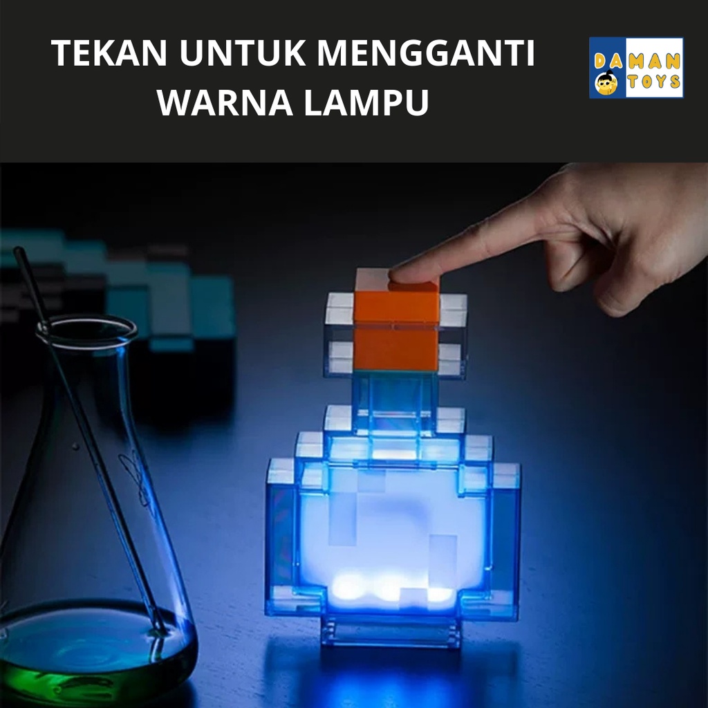 Figure Minecraft Creeper Sway Light Potion Bottle Light Lampu Tidur Karakter Lucu kado ulang Tahun Anak