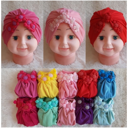 Turban Anak  Bunga tengah 0-2 th