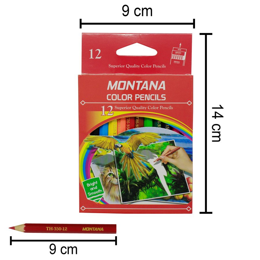 Isi 12 Pcs (1 Lusin) Pensil Warna Montana Ukuran Pendek