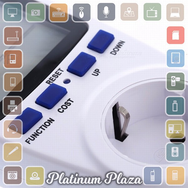 Taffware Famirosa kWh Meter Pengukur Biaya Lisrik Rumah Multifungsi - KWE-PM01 - White`14GSDX-