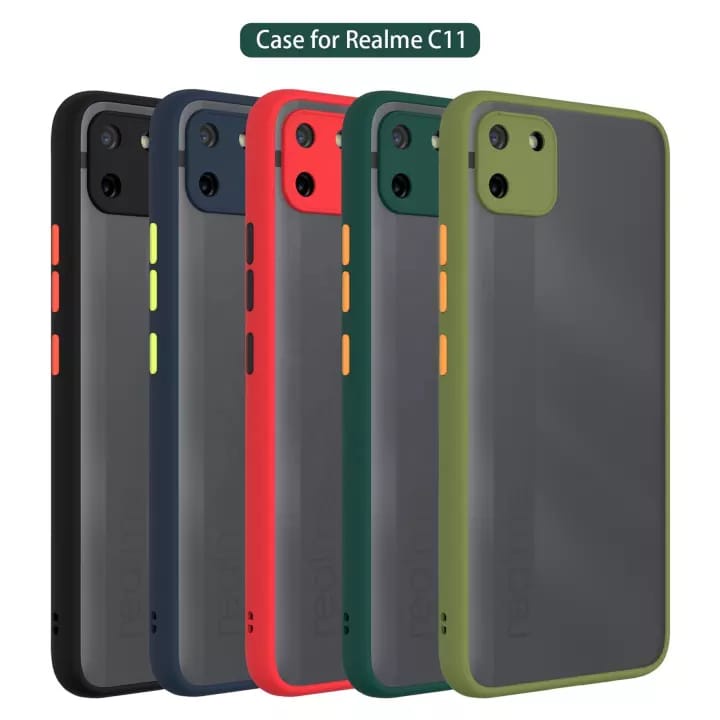 Casing Realme C11/C20/C20A Dove Matte Transparan Slim Fuze Macaron Case C11 C20 C20A