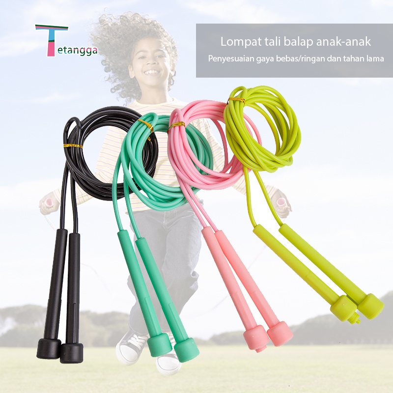 Tali Skiping Dengan Kuat Gagang Anti Licin Dapat Disesuaikan Rope Skipping