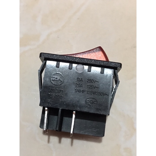 Saklar Lampu Besar 4 Kaki / Rocker Switch 4P + Lampu ZN