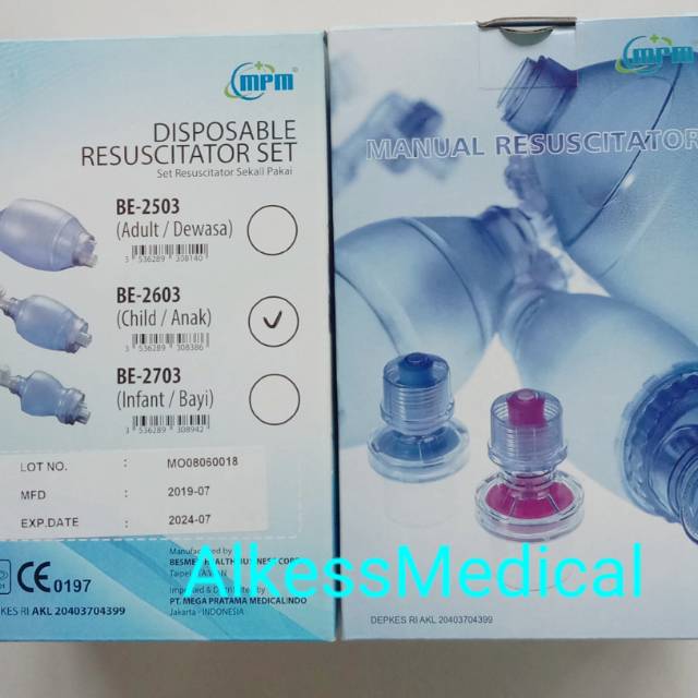 Ambu Bag Dewasa/Ambu Bag Anak/Ambu Bag Bayi/Manual Resuscitator MRM