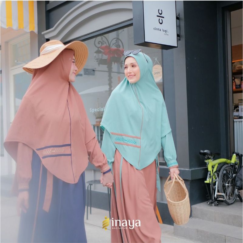 INAYA - Gamis PENA SYARI Set Khimar Jumbo Busui Wanita Dewasa
