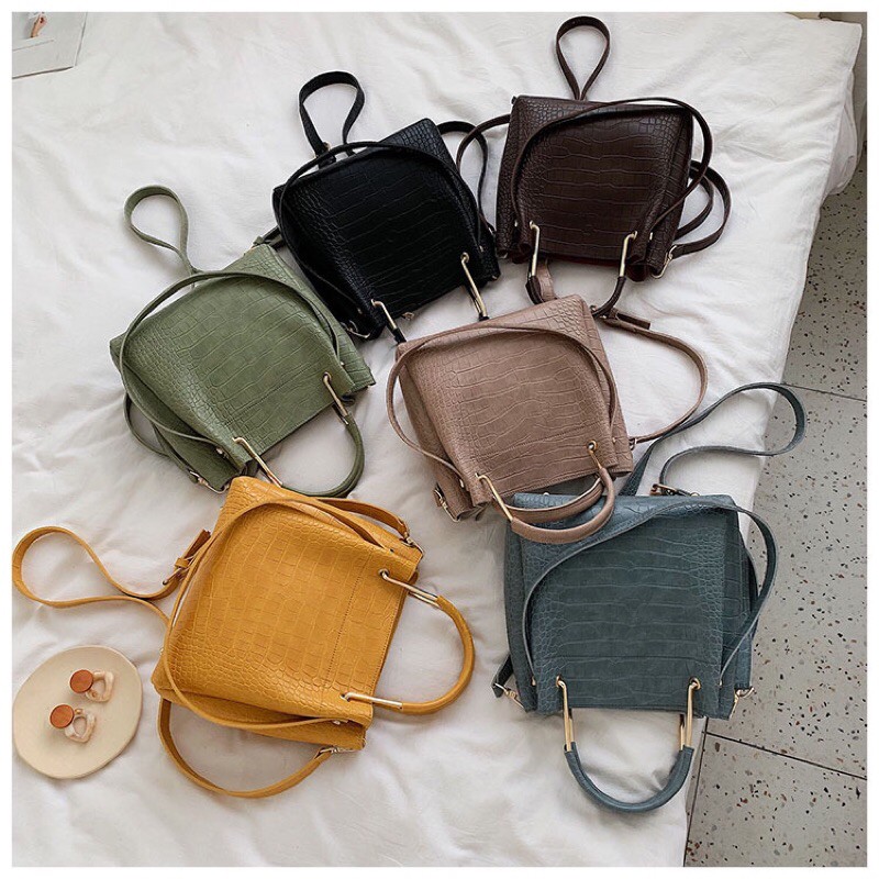 SG7233 syafniegalery hand bag croco impor tas motif kulit buaya 9034 2713