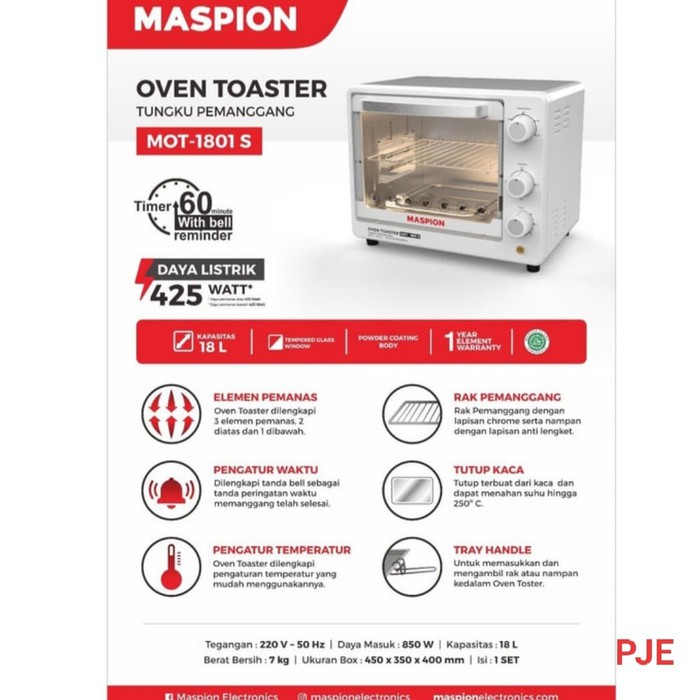 Maspion Oven Toaster MOT-1801 S 18 Liter