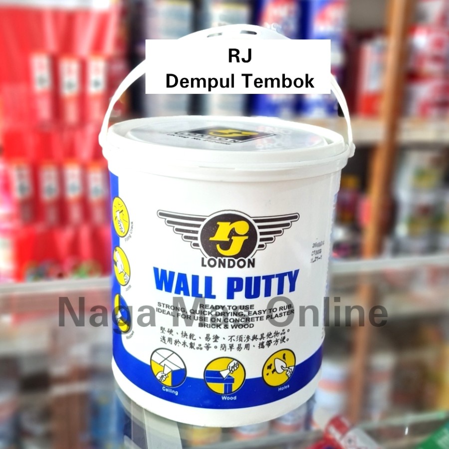 DEMPUL TEMBOK RJ 5 KG / RJ WALL PUTTY 5 KG / DEMPUL KAYU DAN DINDING INSTANT