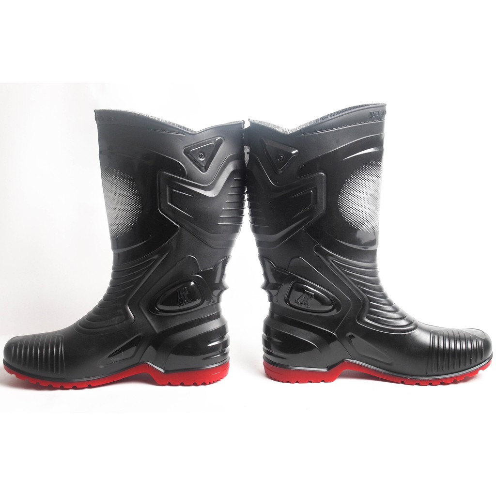 SEPATU BOOT TINGGI AP BOOTS AP MOTO 3 HITAM MERAH SEPATU BOOT KARET BIKERS MOTOR SEPATU ANTI SLIP FA