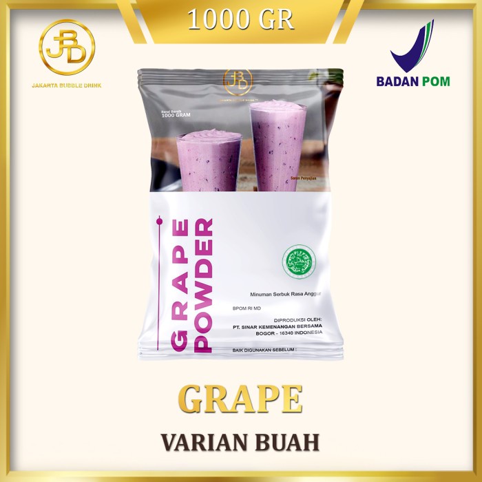

BUBUK MINUMAN PREMIUM GRAPE 1KG JAKARTA BUBBLE DRINK