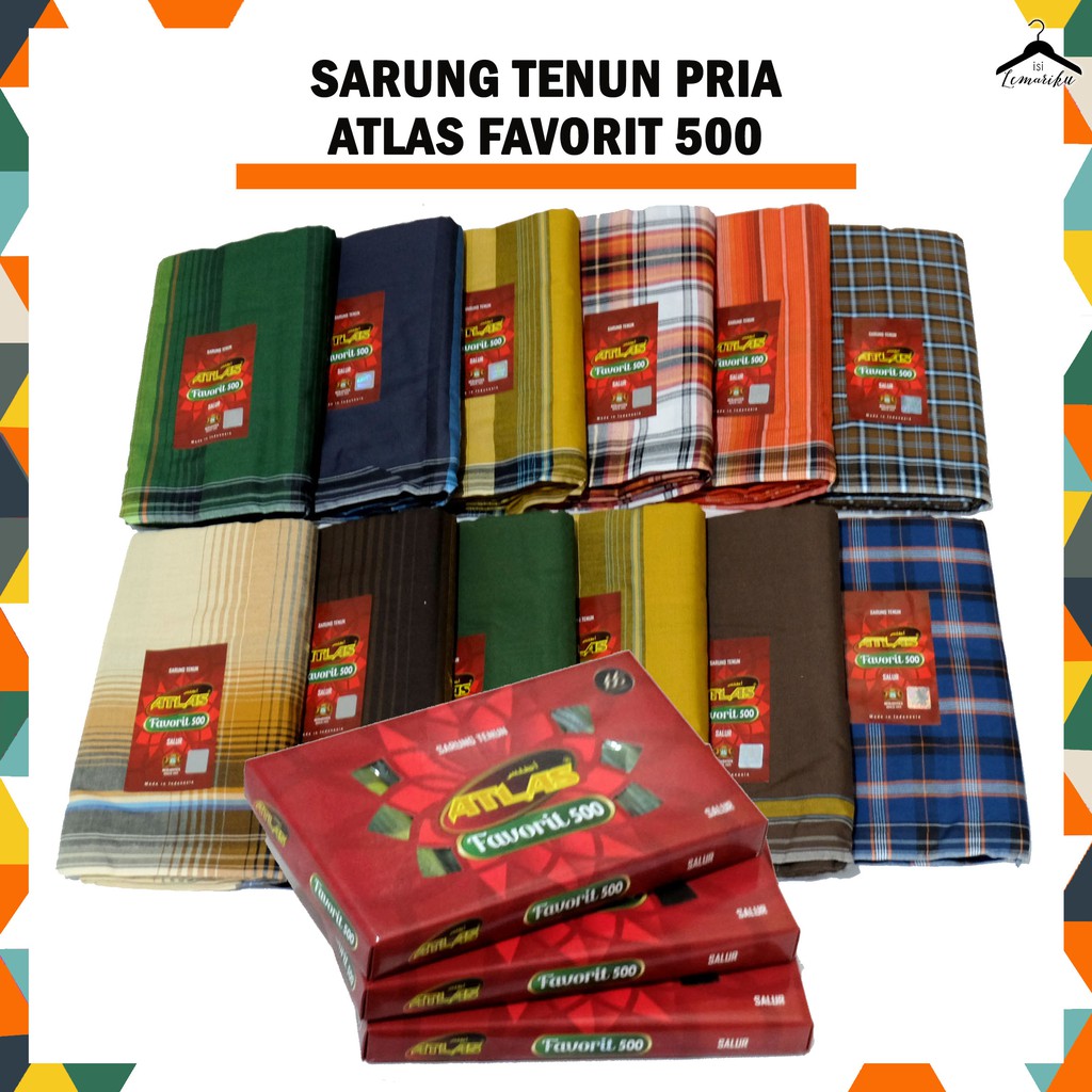 SARUNG TENUN ATLAS FAFORIT 500, SARUNG ORIGINAL BHS TEX MOTIF KOMPLIT