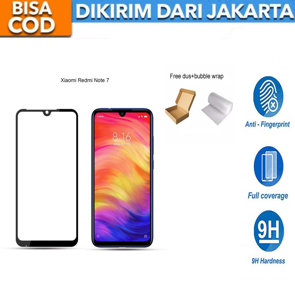 Xiaomi Redmi Note 7 Full Cover/Full Screen Tempered Glass Screen Protector Anti Gores