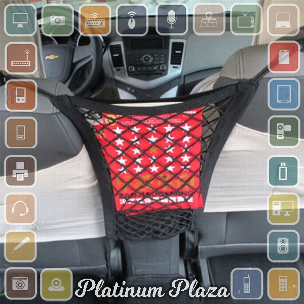 SEAMETAL Jaring Mesh Penyimpanan Barang Mobil Car Net Organizer - C38419 - Black`QDQ0NP-