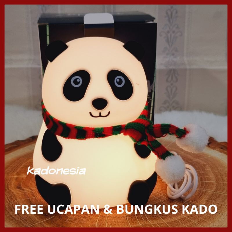 Kado Lampu Squishy Panda LED Sentuh 7 Warna