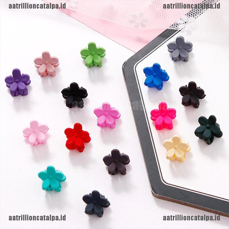 10 Pcs Jepit Rambut Bentuk Bunga Mini Warna Permen