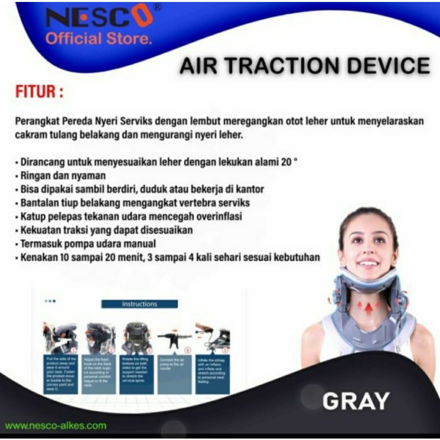 Neck Traction Device. Air Traction Device. Penyangga Leher