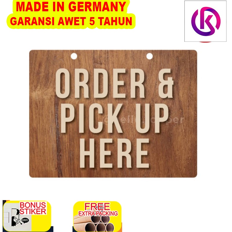 

Promo Order & Pick Up Here Sign Unik Kayu| Signage Pick Up Here Unik