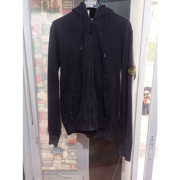 preloved Stone island full zipp sweatshirt hoodie Navy