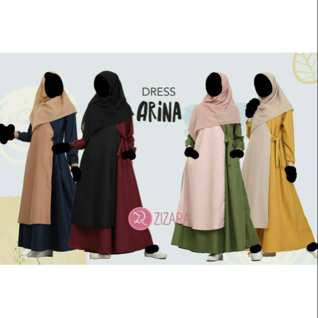 ARINA DRESS GAMIS ZIZARA TWO TONE