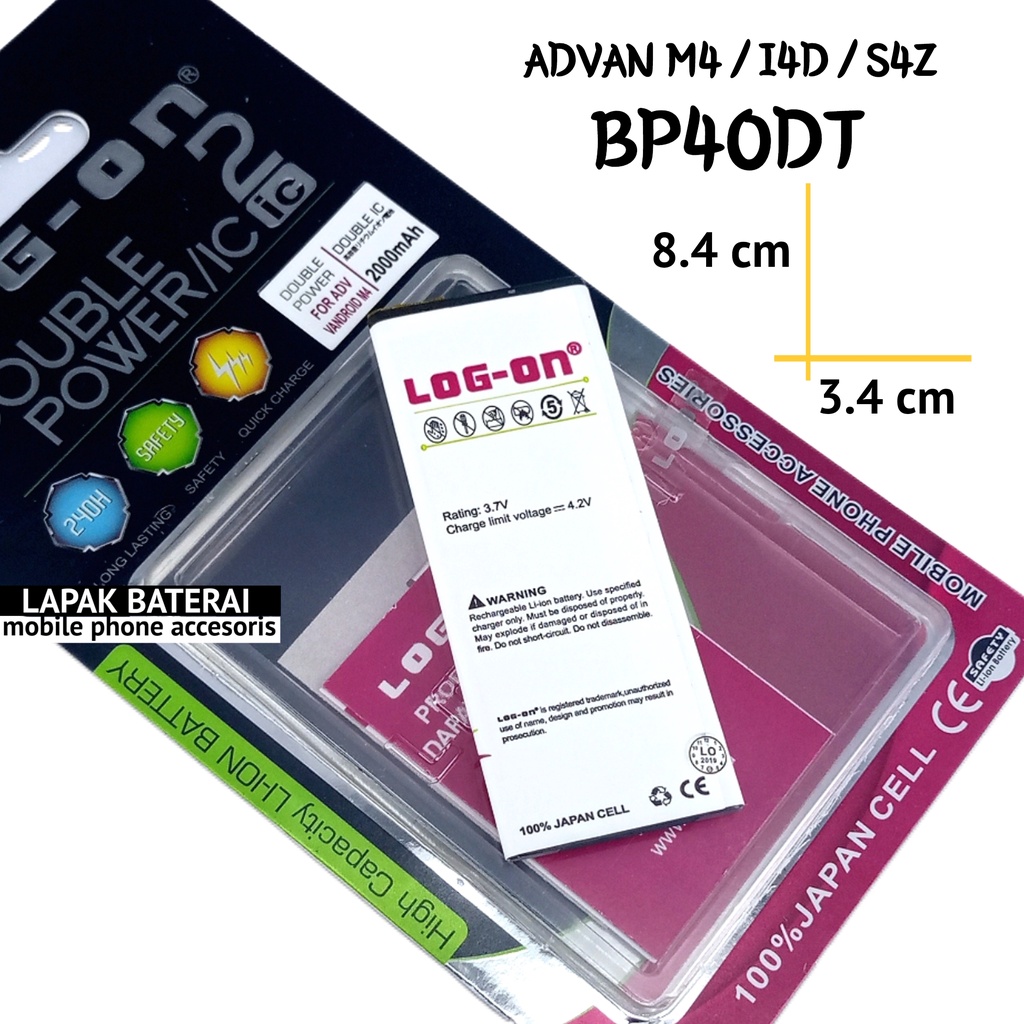 BATERAI ADVAN i4D / S4Z / M4 - BP40DT / BP-40DT - ORIGINAL LOG ON BATTERY