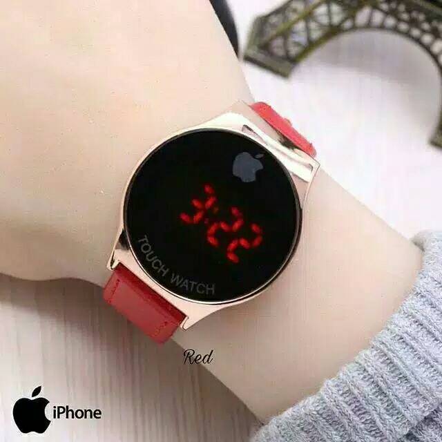Jam tangan wanita lphone kulit bulat jam tangan kekinian murah