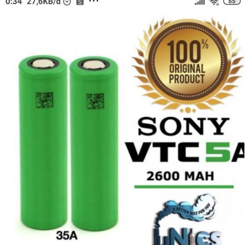 New elektronik terbaru SPECIAL PERODUK SERUPA BATRAY SONI TV C5A 18650/25A (2600 MAH) OTENTIK UNTUK HARGA 2 BIJI