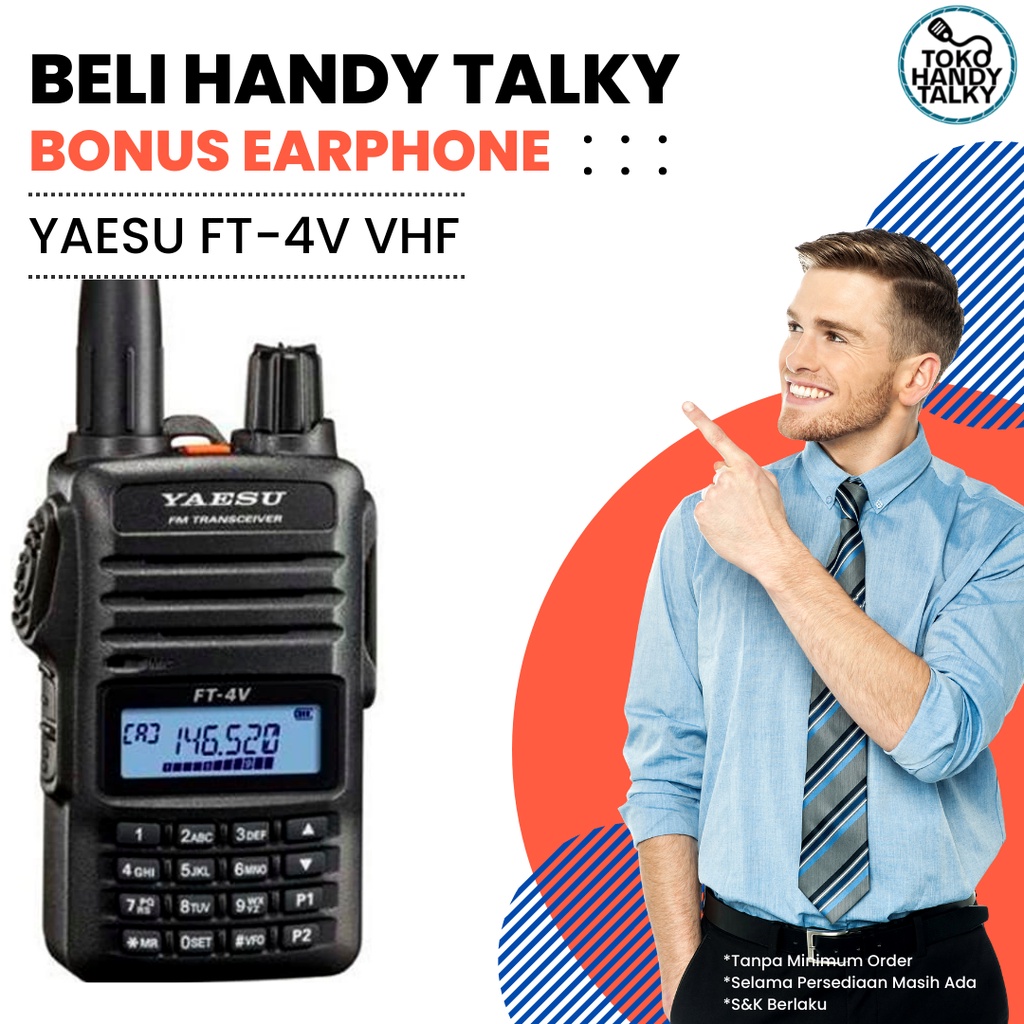 HANDY TALKY YAESU FT-4V/FT-4VR 4V VHF  SINGLEBAND NEW ORIGINAL GARANSI RESMI POSTEL