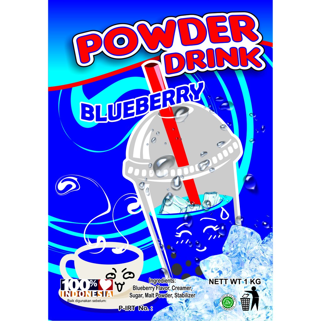 Bubuk Minuman Bubble Powder Drink Blueberry ORIGINAL Javaland 1kg
