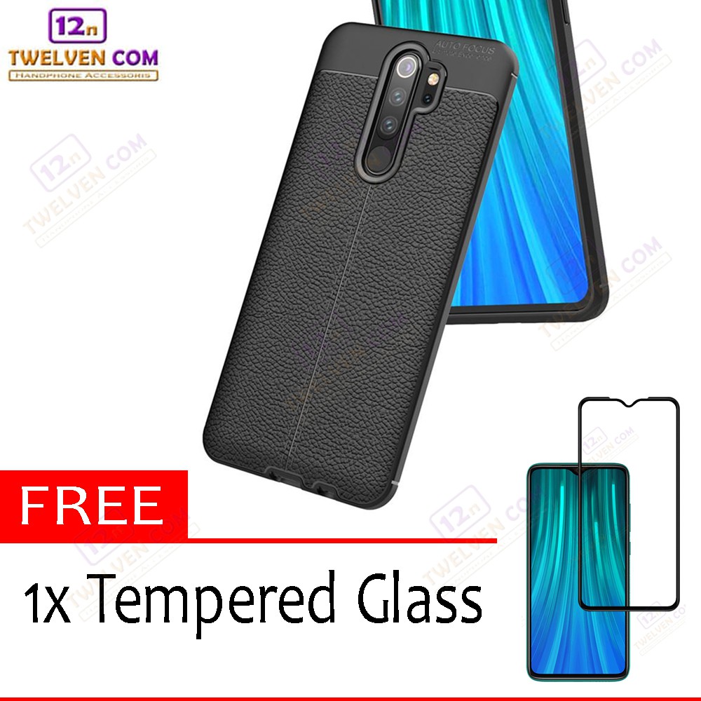 Case Auto Focus Softcase Casing for Xiaomi Redmi Note 8 Pro - Hitam + Free Tempered Glass 5D